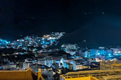 Abendlicher Blick aus unserer Ferienwohnung über San Sebastian