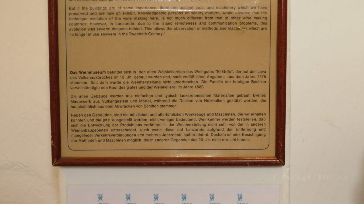 Informationstafeln zu der Bodega