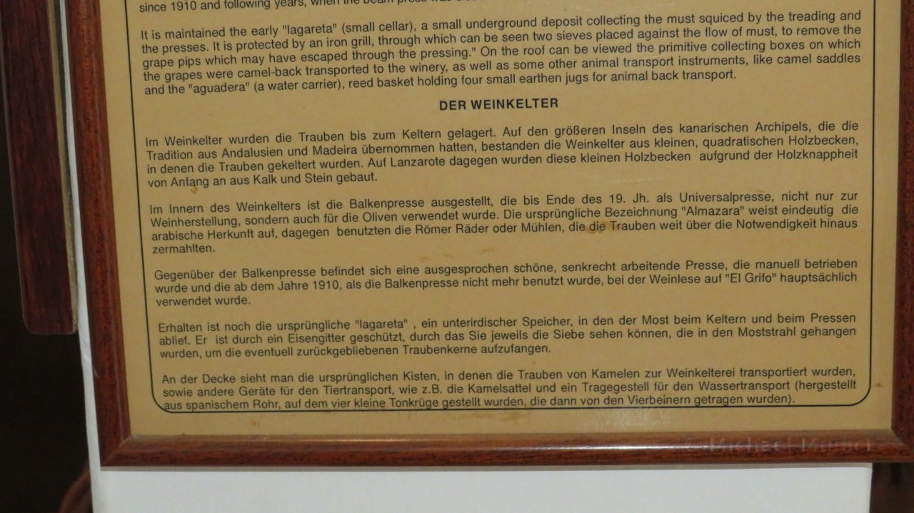 Informationstafeln zu der Bodega
