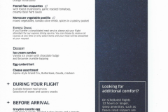 Das Menu für den Rückflug